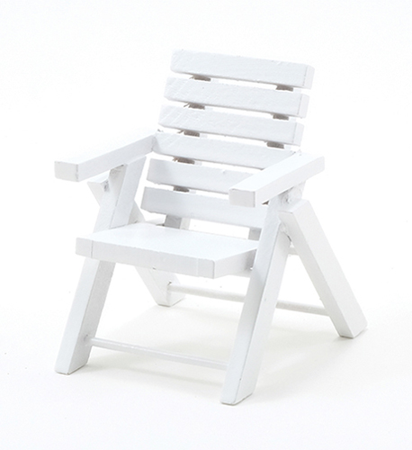 Dollhouse Miniature Outdoor Chair, White 